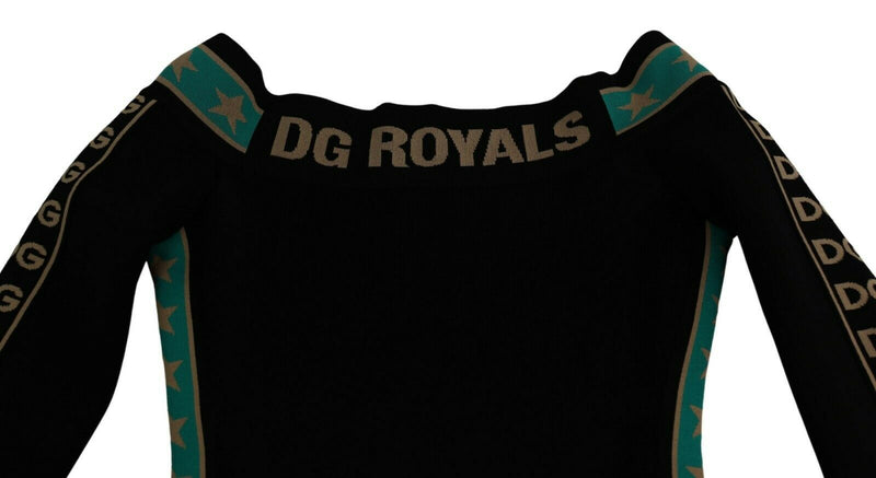 Black DG Royals Off Shoulder Sheath Dress