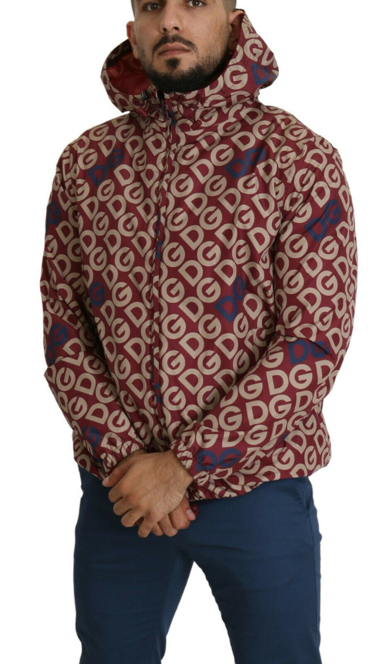 Multicolor DG Logo Print Hooded Coat Jacket