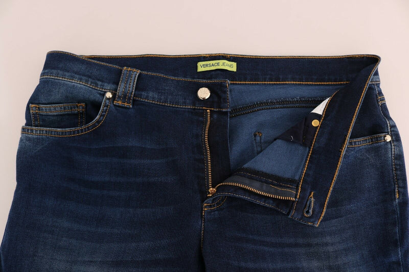 Blue Wash Cotton Stretch Slim Denim  Jeans Pant