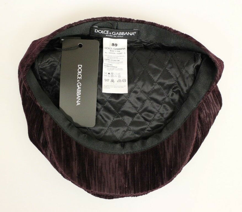 Purple Cotton Logo Newsboy Cap Cabbie Hat