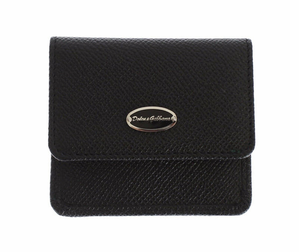 Black Dauphine Leather Condom Case Holder