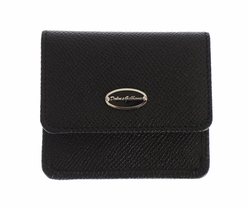 Black Dauphine Leather Condom Case Holder