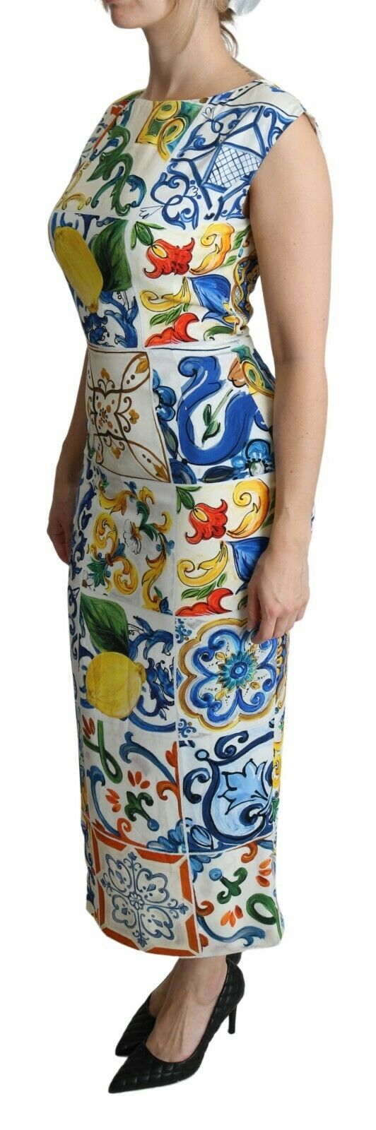 Multicolor Majolica Sheath Maxi Dress
