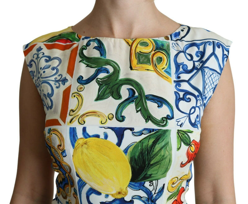Multicolor Majolica Sheath Maxi Dress