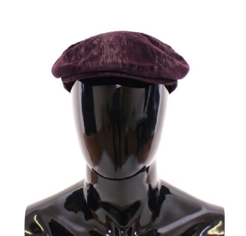 Purple Cotton Logo Newsboy Cap Cabbie Hat