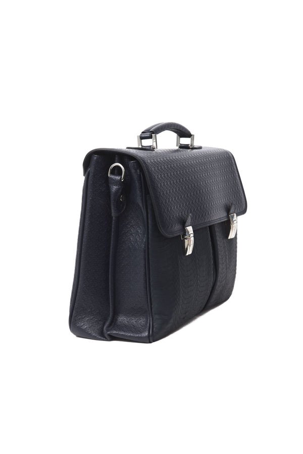 Blue Leather Briefcase