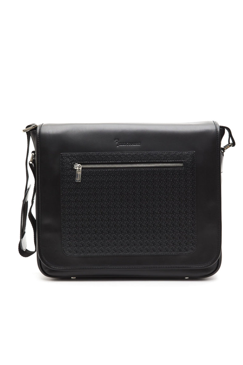 Black Leather Messenger Bag