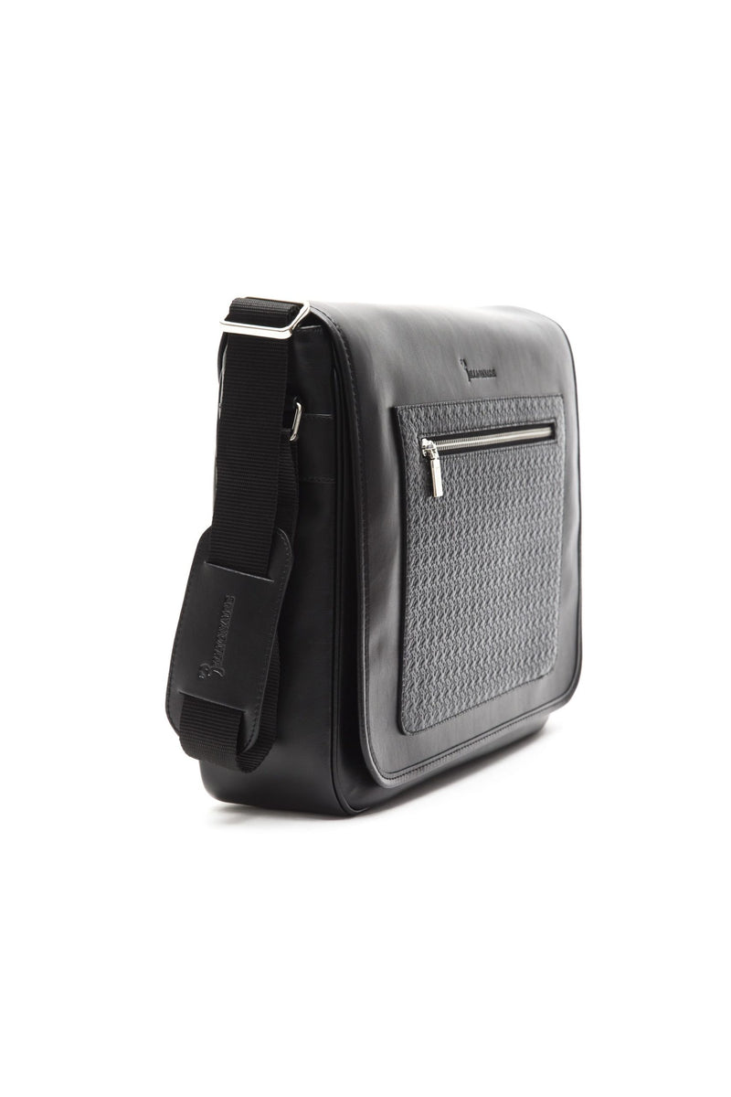 Black Leather Messenger Bag