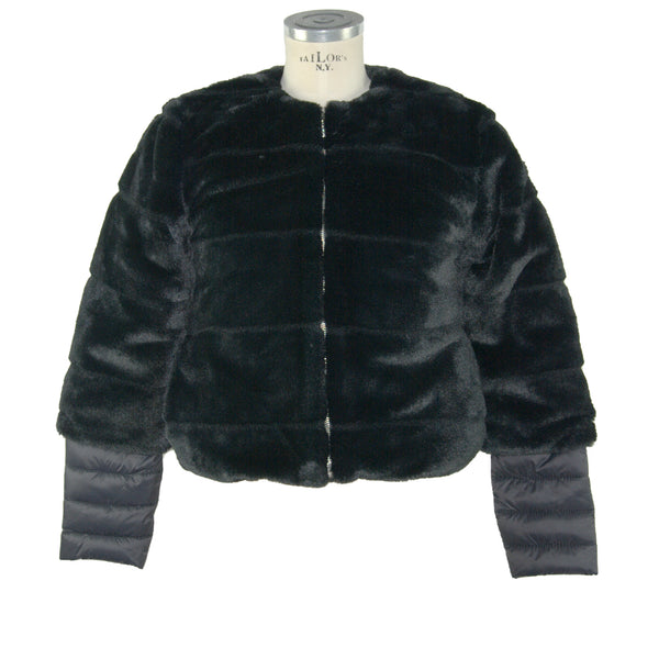 Black Polyester Jackets & Coat