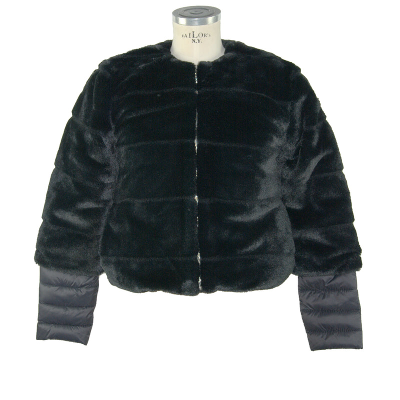 Black Polyester Jackets & Coat