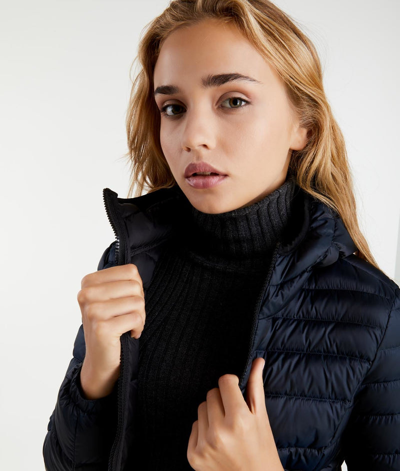 Blue Polyester Jackets & Coat