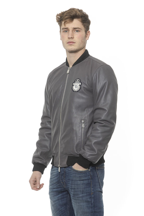 Gray Leather Jacket