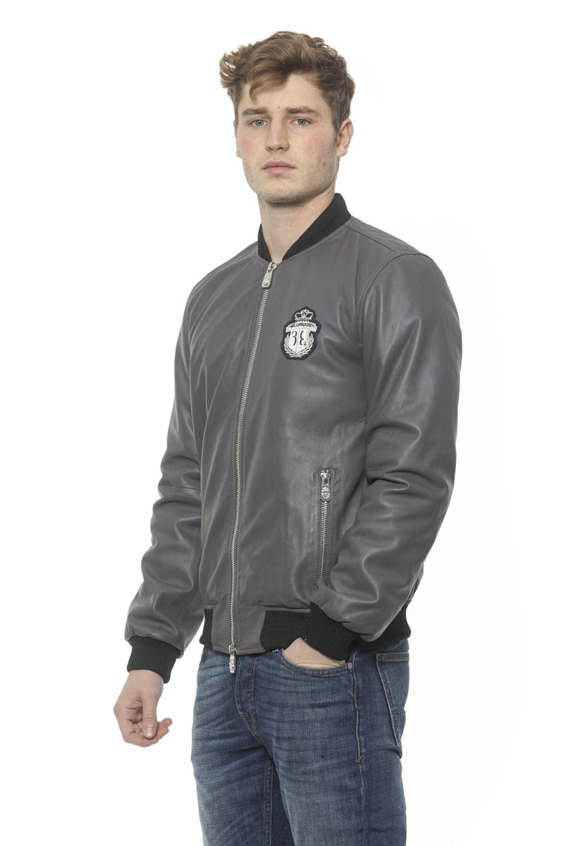 Gray Leather Jacket
