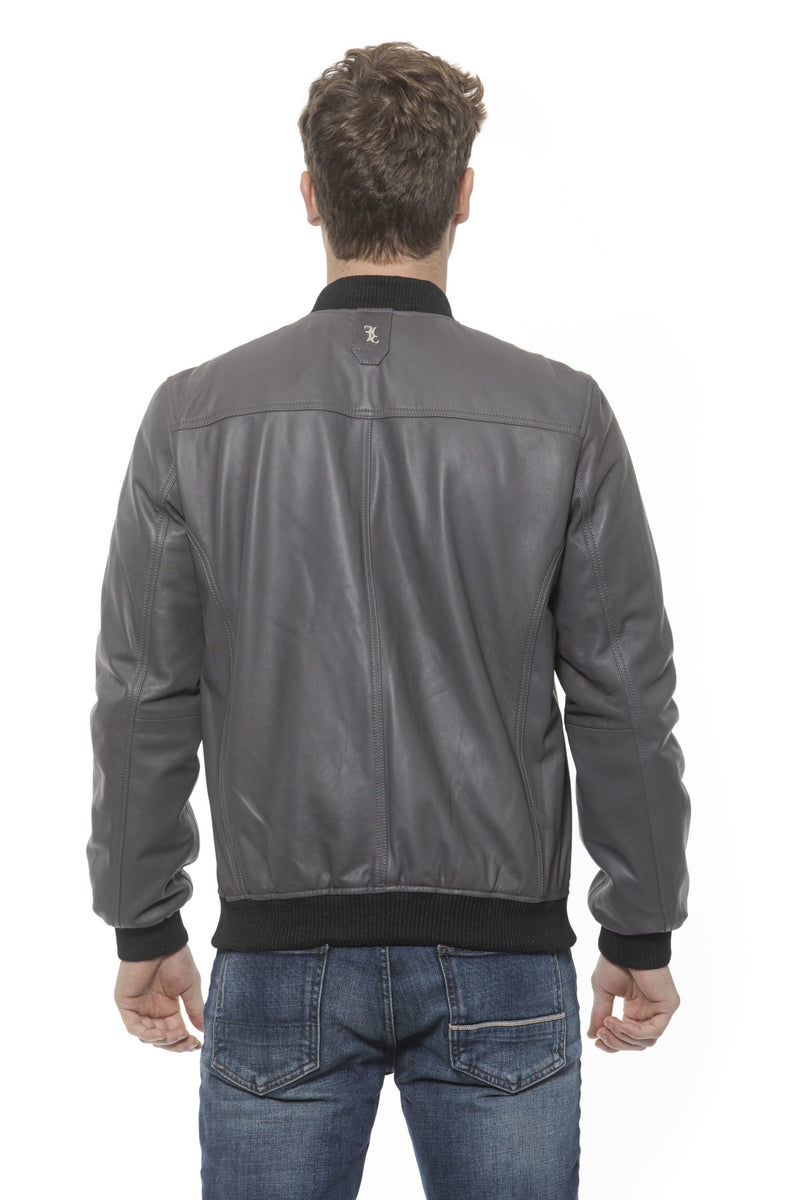 Gray Leather Jacket