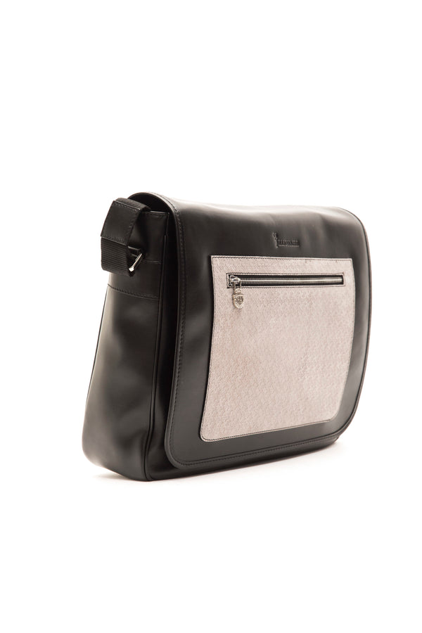 Black Leather Messenger Bag