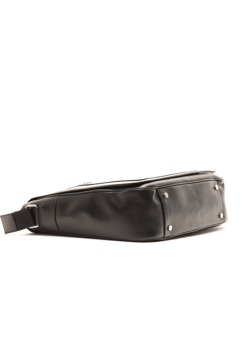 Black Leather Messenger Bag