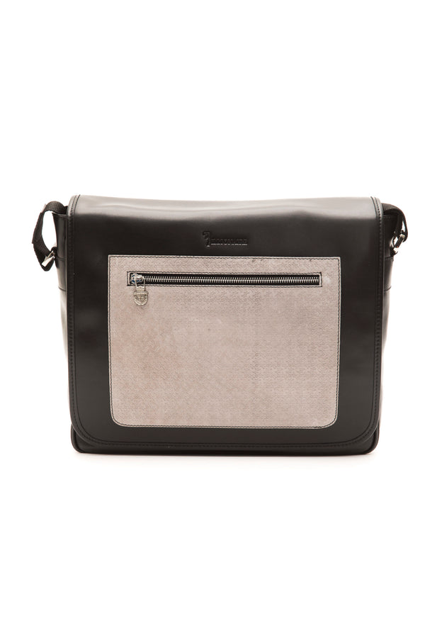 Black Leather Messenger Bag