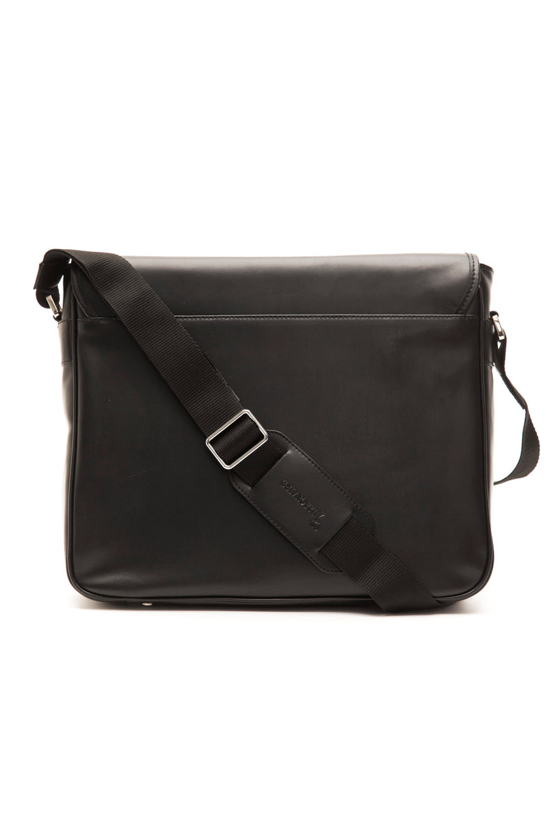 Black Leather Messenger Bag