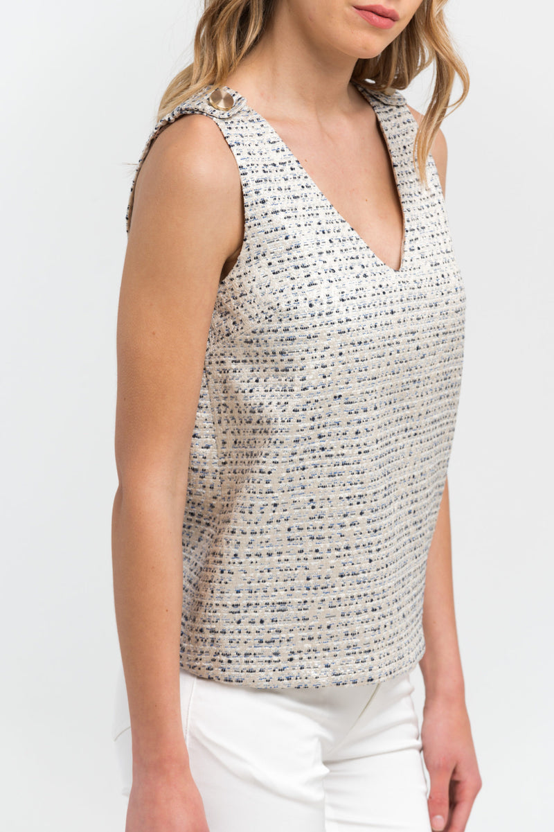 Beige Acetate Tops & T-Shirt