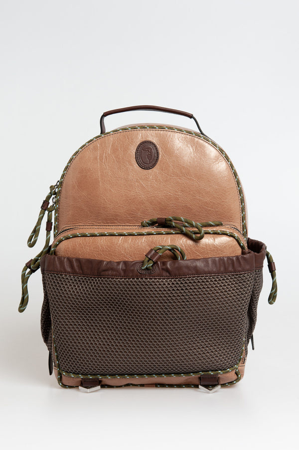 Beige Leather Backpack