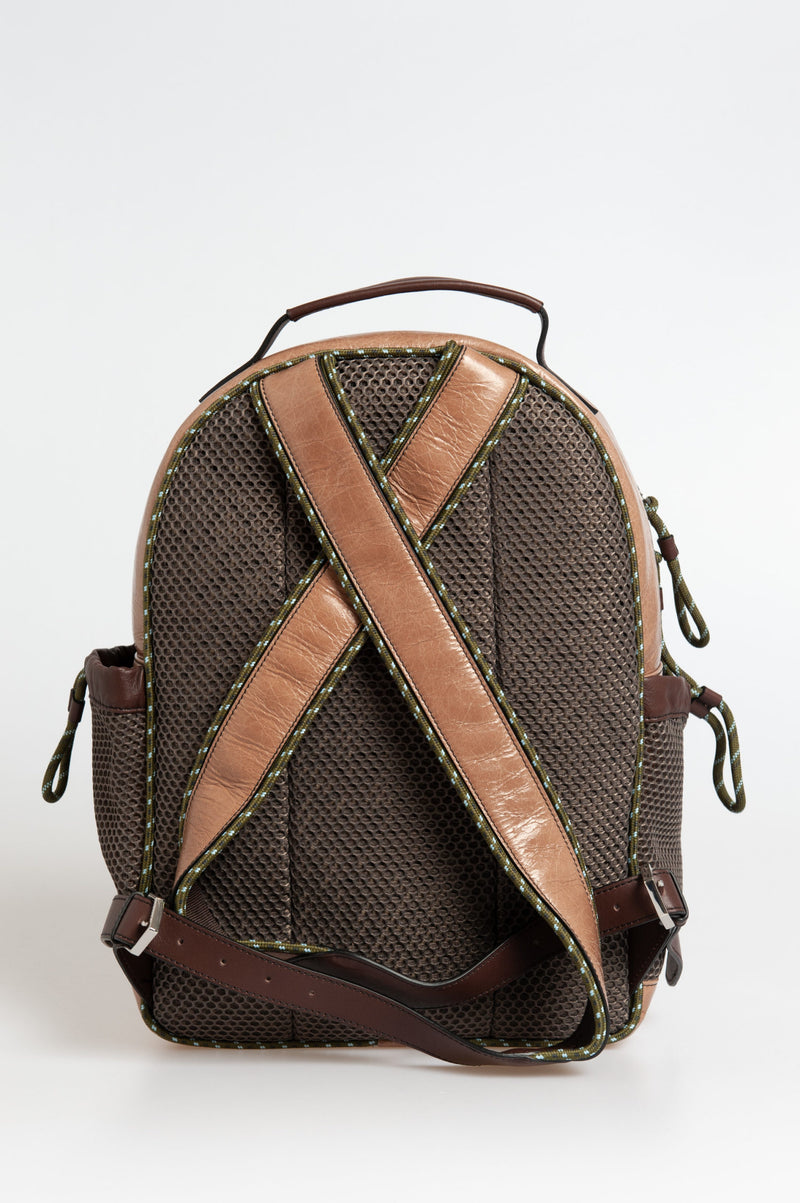 Beige Leather Backpack