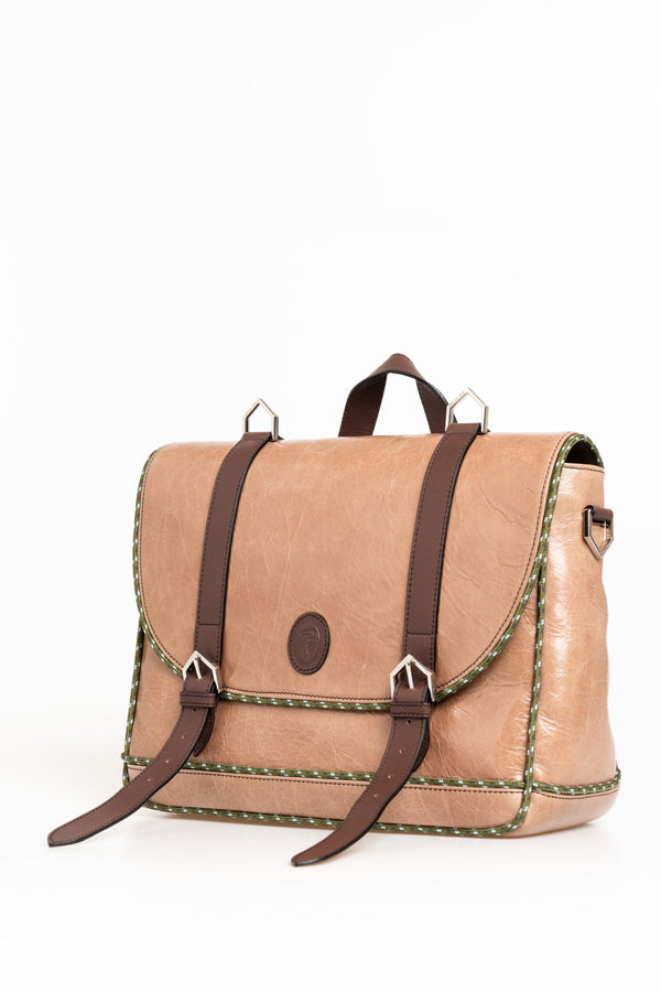 Beige Leather Briefcase