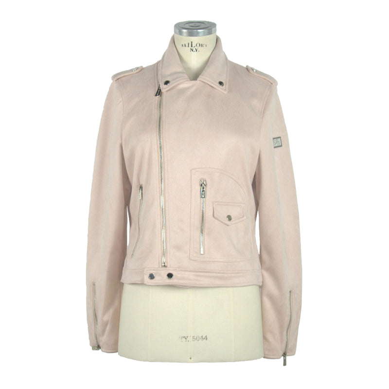 Pink Polyester Jackets & Coat