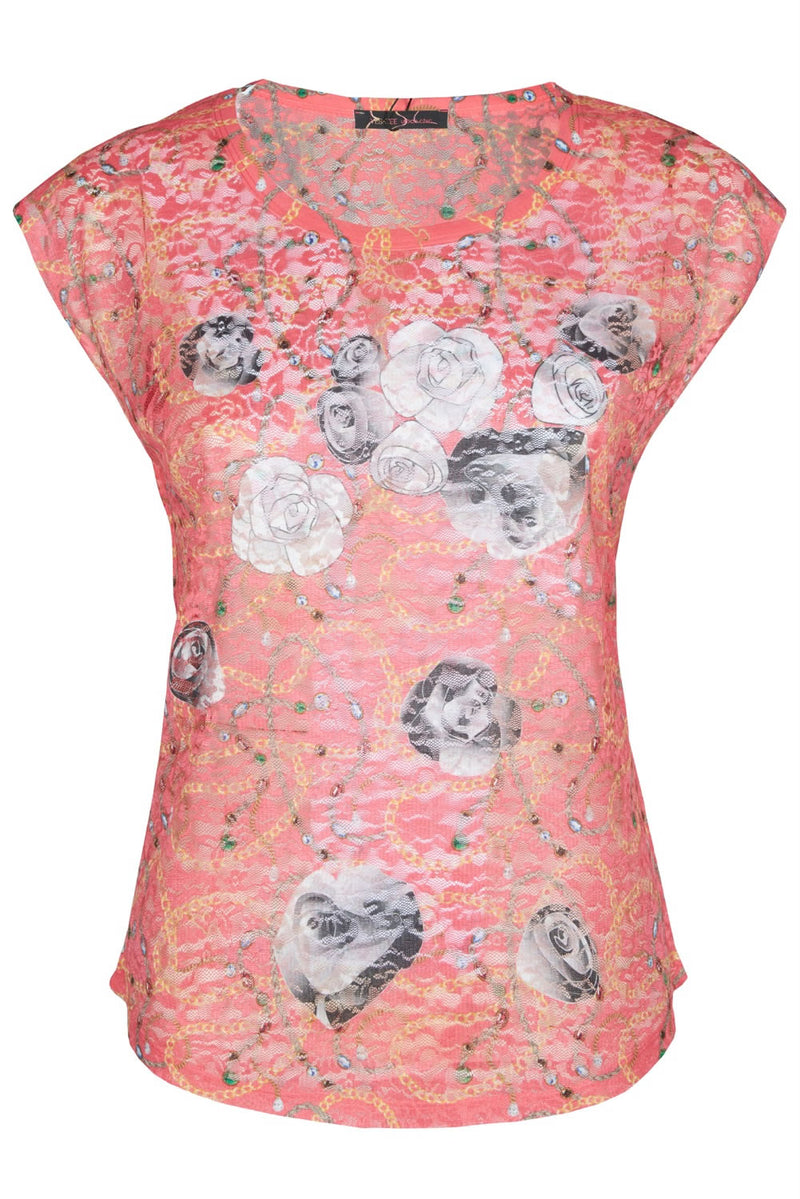 Pink Polyester Tops & T-Shirt