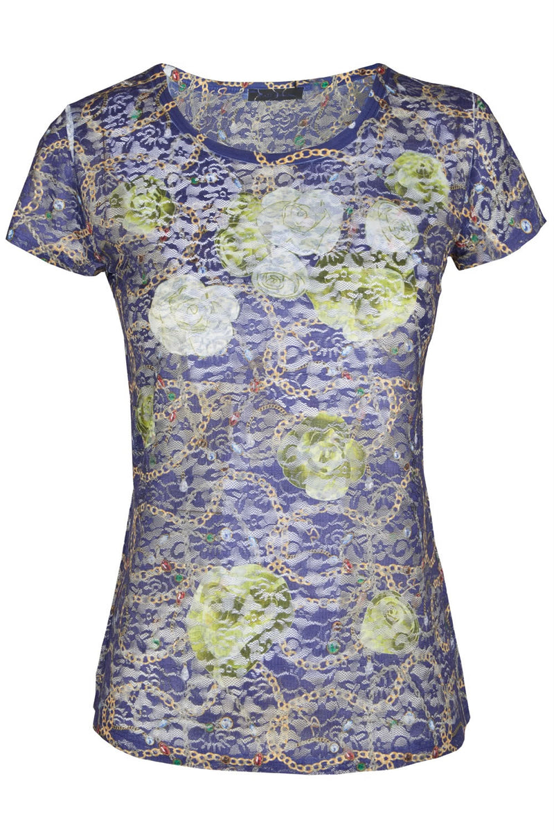 Blue Polyester Tops & T-Shirt