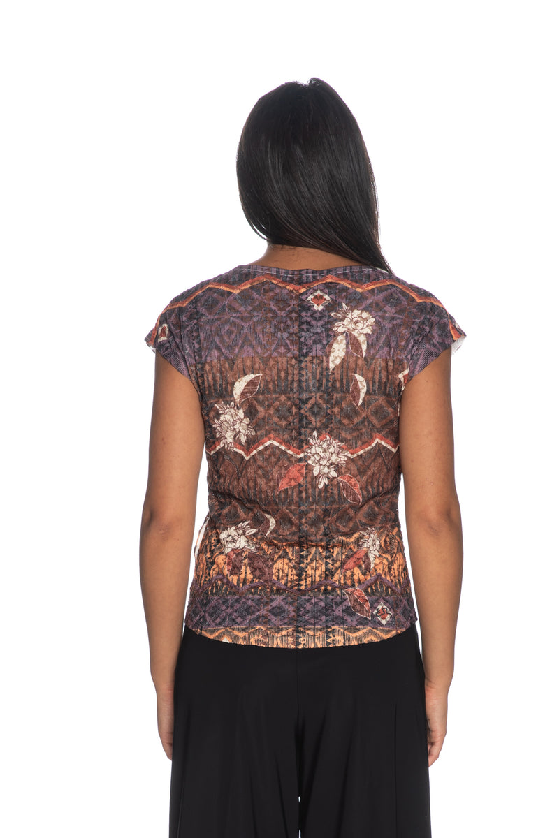 Brown Polyester Tops & T-Shirt