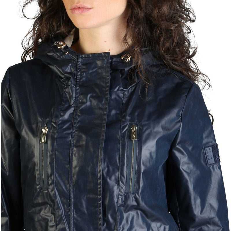 Blue Polyester Jackets & Coat