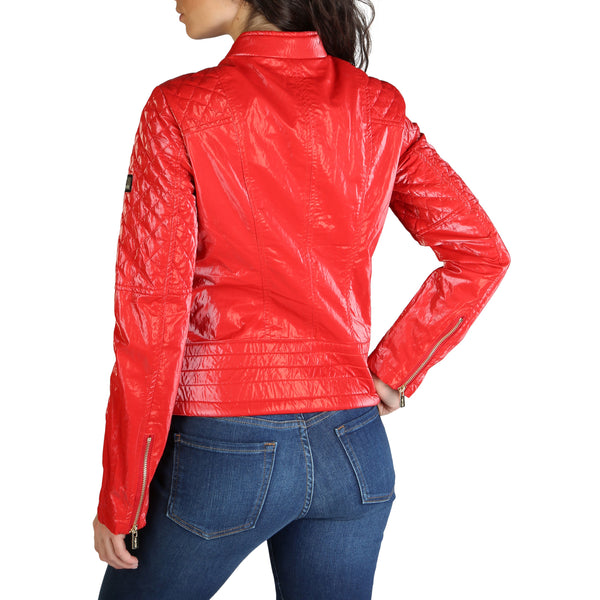 Red Polyester Jackets & Coat