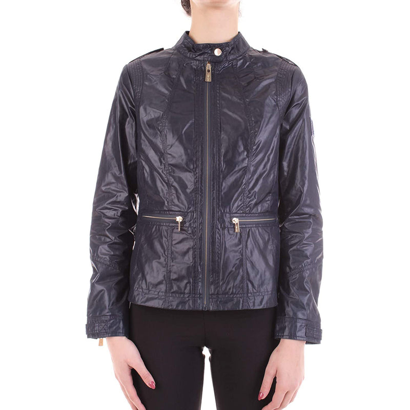 Blue Polyester Jackets & Coat