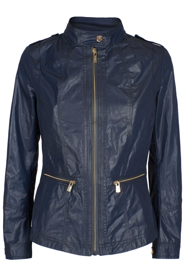Blue Polyester Jackets & Coat