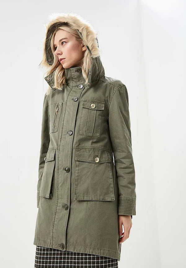 Green Cotton Jackets & Coat