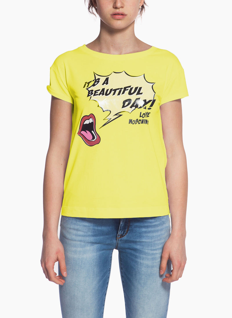 Yellow Cotton Tops & T-Shirt