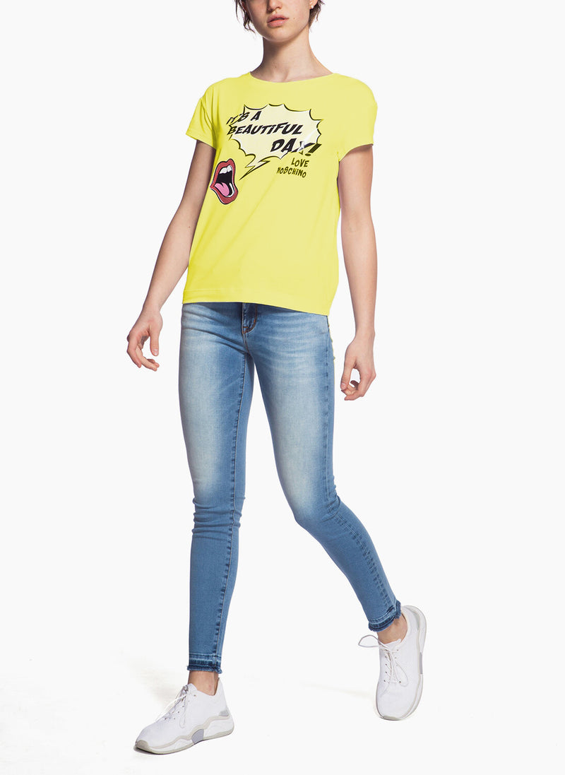 Yellow Cotton Tops & T-Shirt