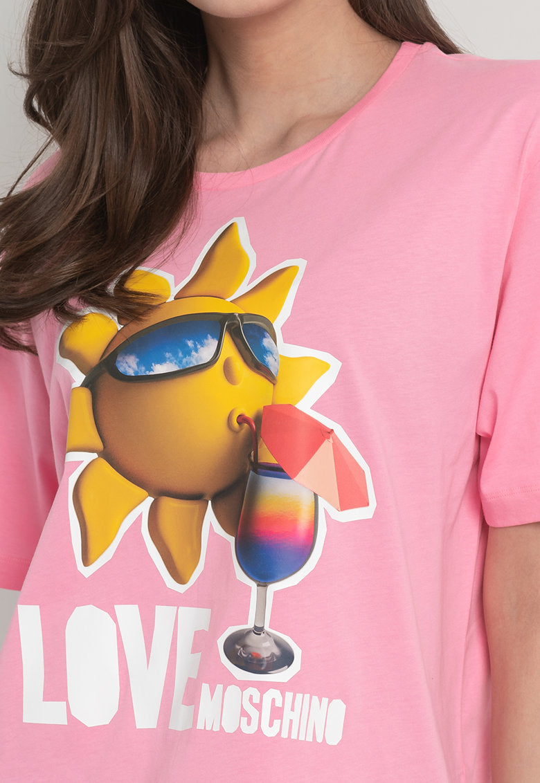 Pink Cotton Tops & T-Shirt