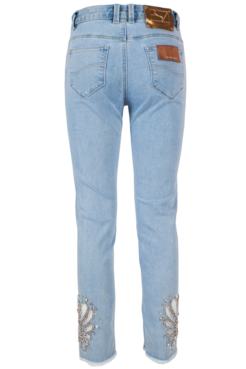 Light Blue Cotton Jeans & Pant