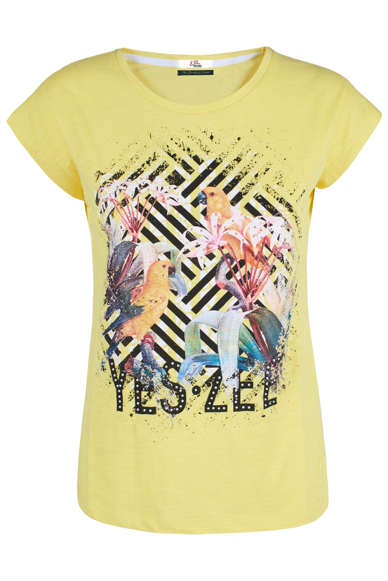 Yellow Cotton Tops & T-Shirt
