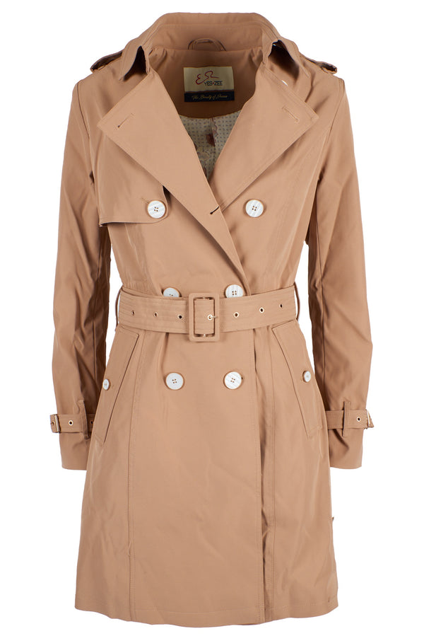 Beige Polyester Jackets & Coat