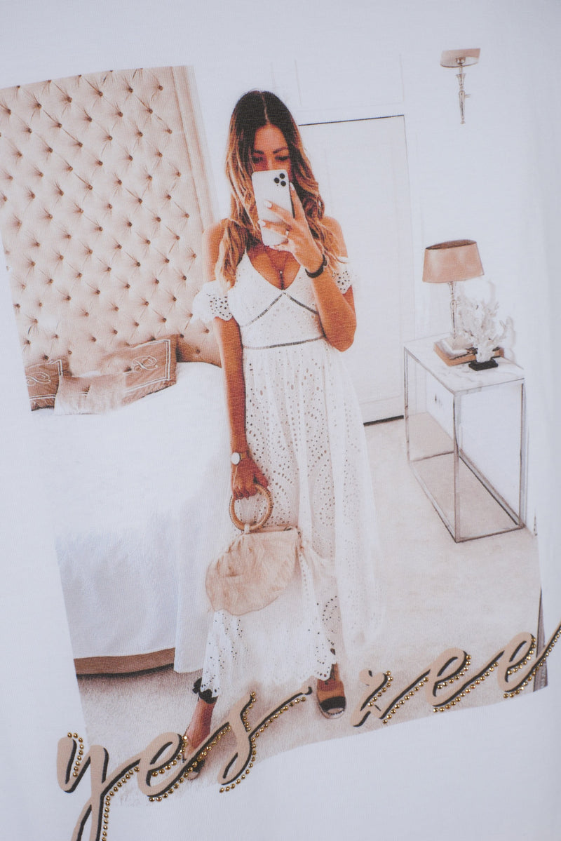 White Cotton Tops & T-Shirt