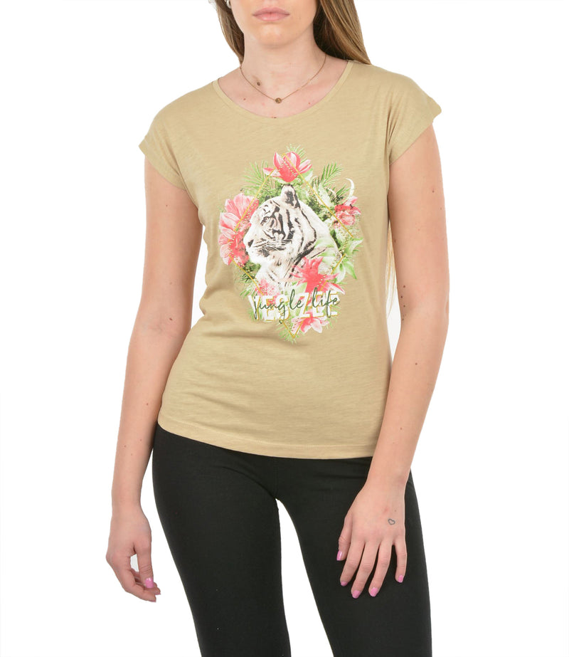 Beige Cotton Tops & T-Shirt