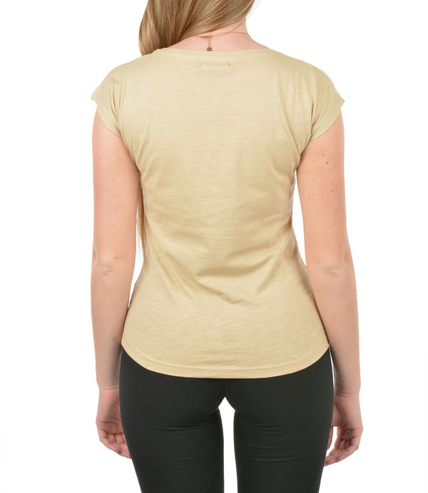 Beige Cotton Tops & T-Shirt
