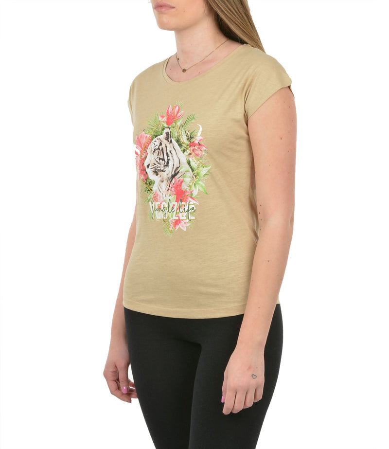 Beige Cotton Tops & T-Shirt