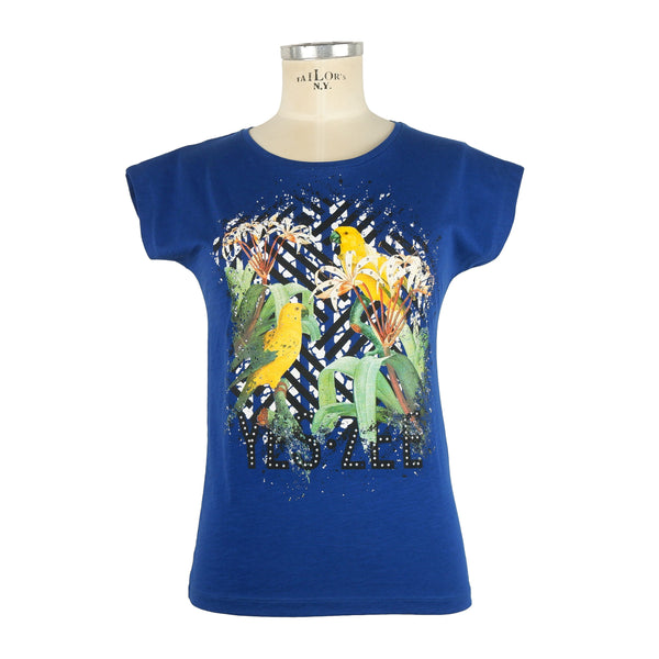 Blue Cotton Tops & T-Shirt