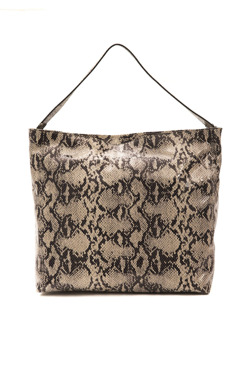 Grey Leather Shoulder Bag