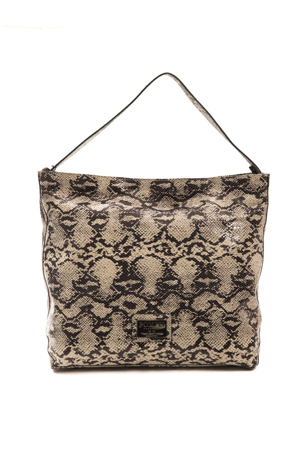 Grey Leather Shoulder Bag