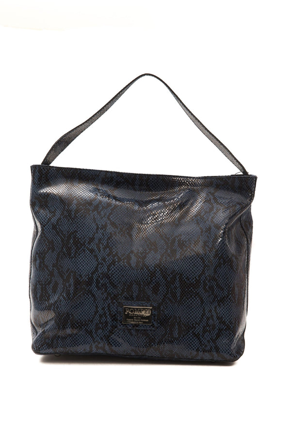 Blue Leather Shoulder Bag