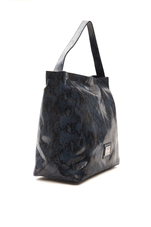 Blue Leather Shoulder Bag